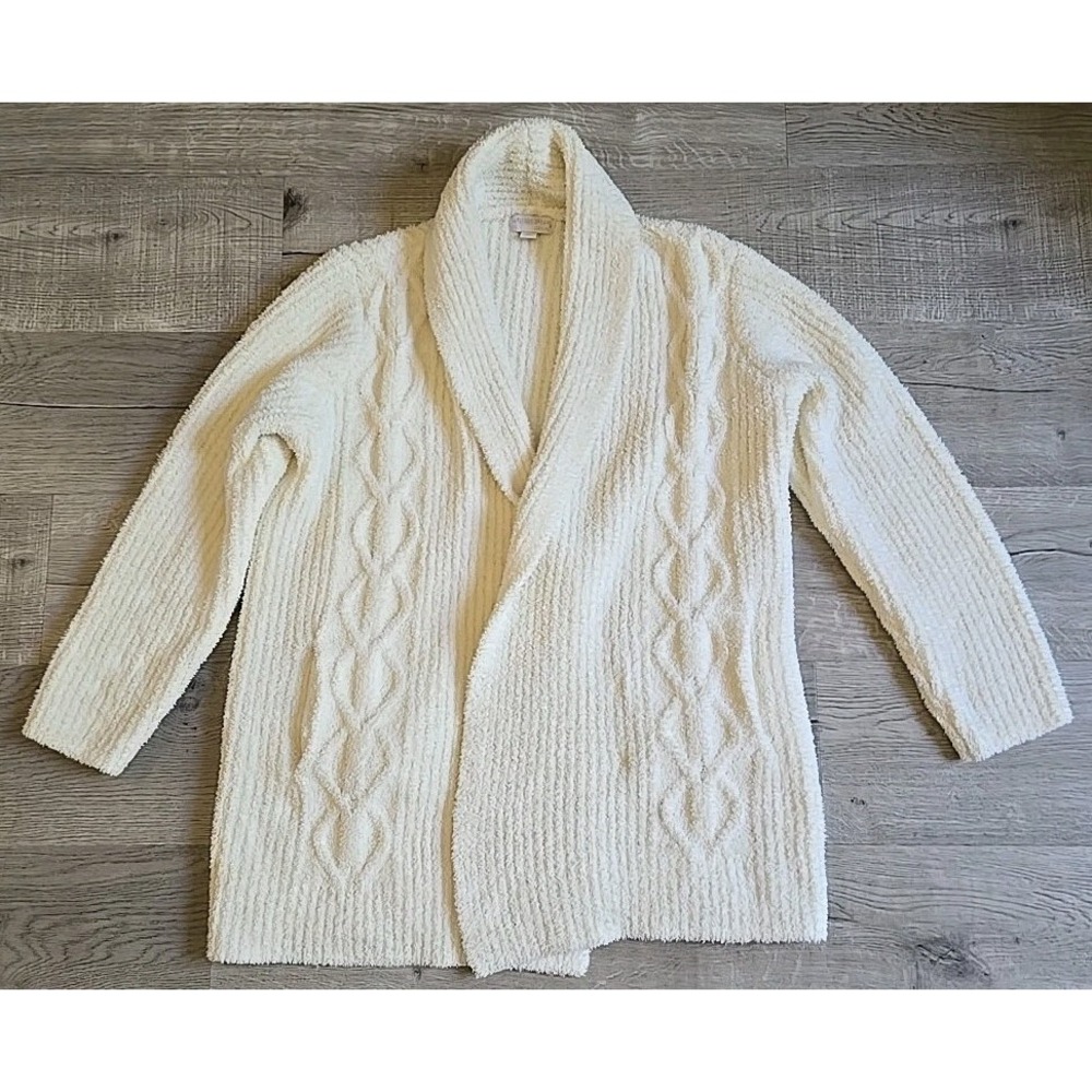 Barefoot Dreams CozyChic™ Cabin Cardigan Sweater Robe in Cream Size Medium